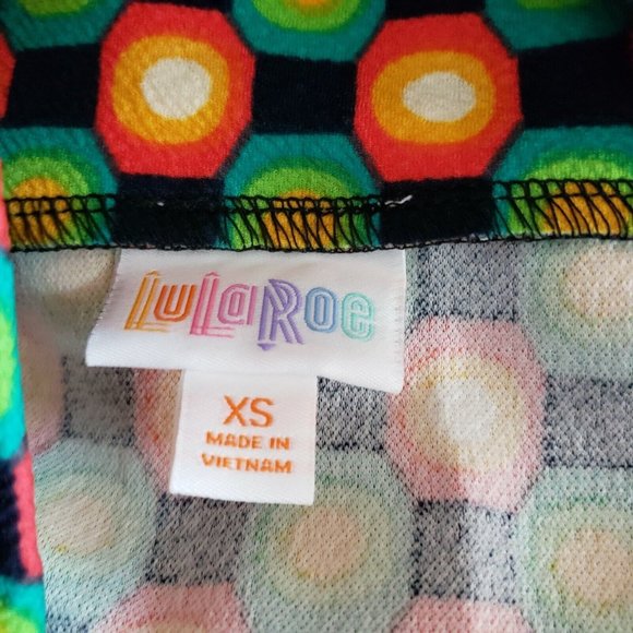 LuLaRoe Womens Cassie Pencil Skirt Sz XS Green Orange Geometric - Picture 3 of 3